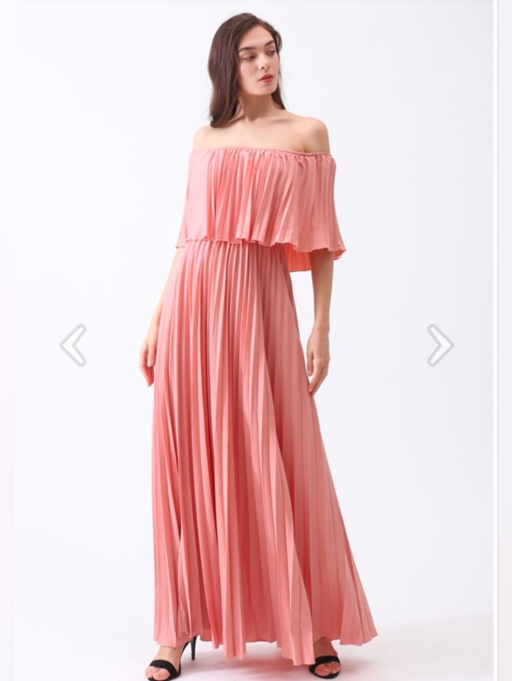 Lulu's Sz XL  Off-Shoulder Pleated Maxi Dress